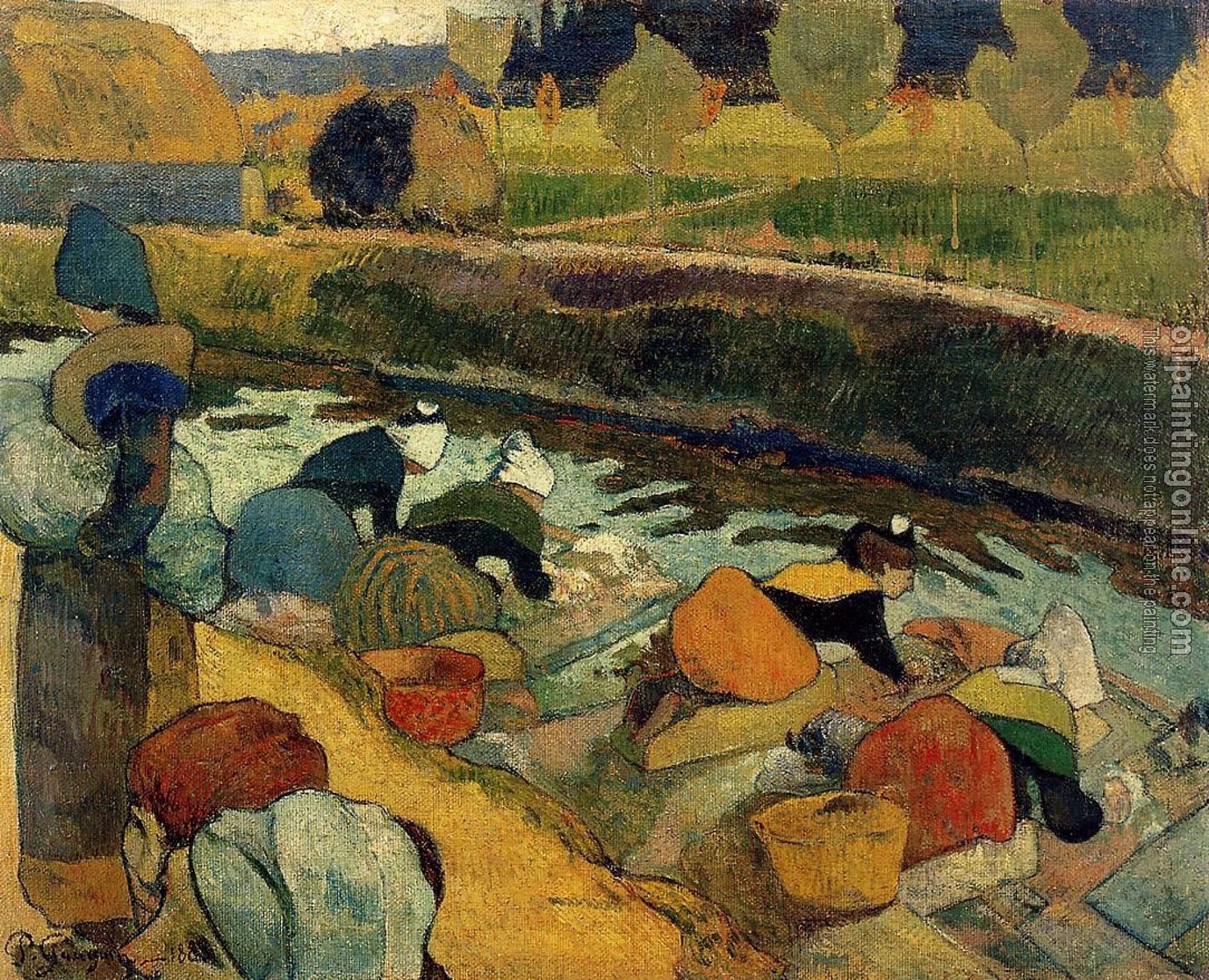Gauguin, Paul - Washerwomen at the Roubine du Roi, Arles